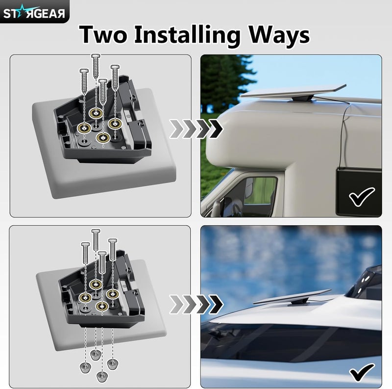STARGEAR Starlink Gen 3 Mount, Starlink Standard Mounts Mobility Heavy Duty, Anti Theft Flat Mount for Gen 3/V3/REV.4 Satellite Dish, Starlink Kit Accessories for Roof, Car, RV, Boat, Aluminum Alloy - Image 4